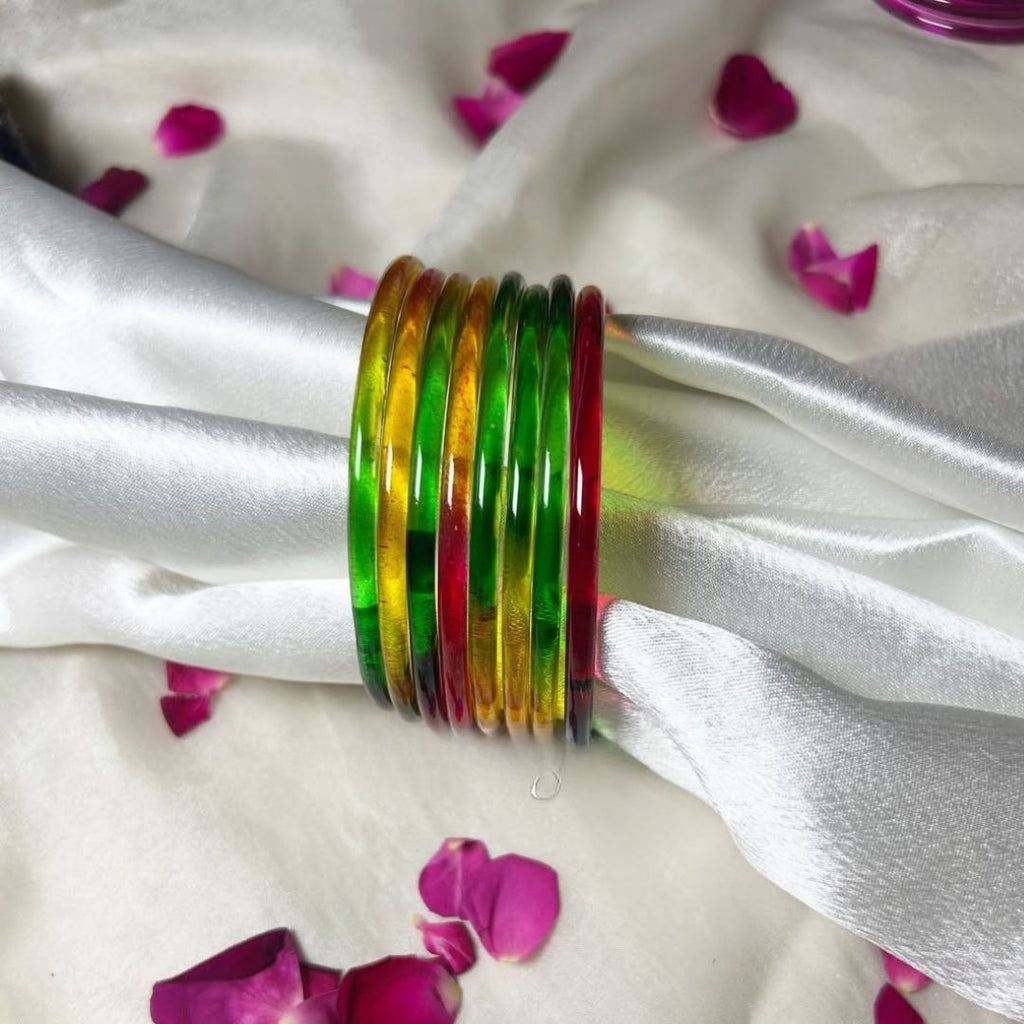 Multi viral Jelly 18 Bangles  With 4 ghunghru Kare