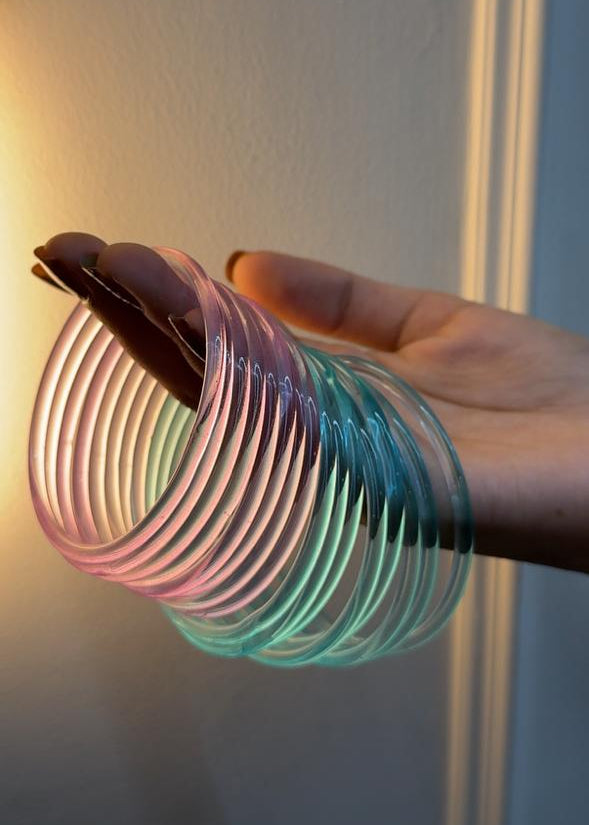 Multi viral Jelly 18 Bangles  With 4 ghunghru Kare